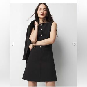 White House Black Market Black Button-Front Mini Dress